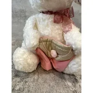 Zales White Plush Gund Teddy Bear With Tags and Make A Wish Jewelry Gift  Holder